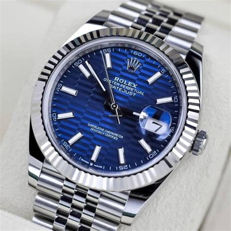 rolex datejust 41mm azure blue|More.